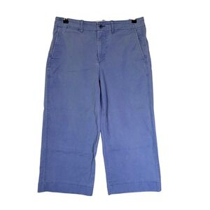 Polo Ralph Lauren Womens Wide Leg Crop Chino Pants Blue Size 10 High Rise Cotton